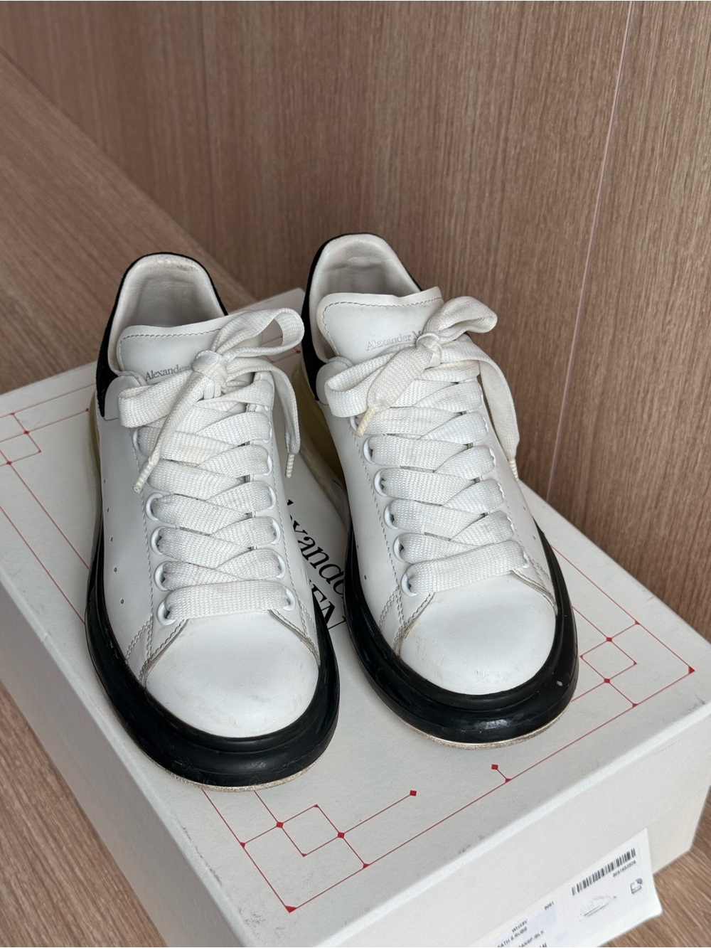 Alexander McQueen White Sneakers with Black Sole